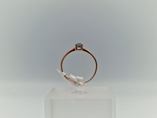 Zelta gredzens ar briljantiem un topāziem, 0.95 g, izm. 16.5