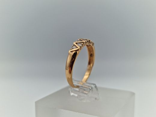 Zelta gredzens ar cirkoniju, 1.69 g, izm. 16.5