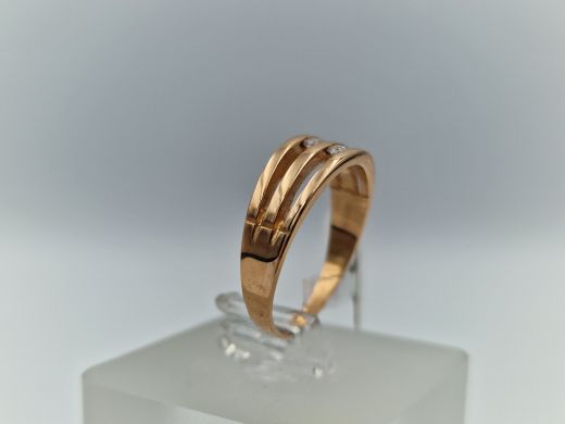 Zelta gredzens ar cirkoniju, 2.79 g, izm. 18