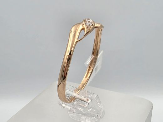 Gold ring with zircon, 1.32 g, size 19.5