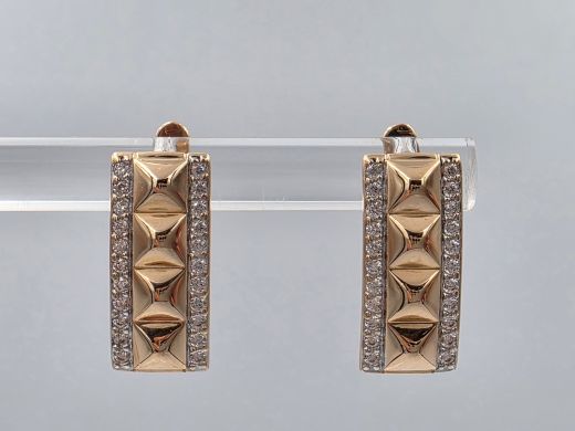 Золотые серьги с цирконом, 2.52 г