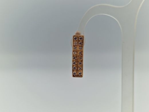Золотые серьги с цирконом, 3.3 г