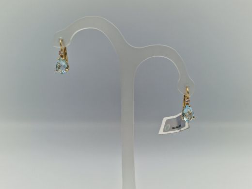 Золотые серьги с цирконом, 5.54 г