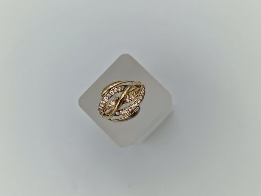 Zelta gredzens ar cirkoniju, 3.29 g, izm. 17.5