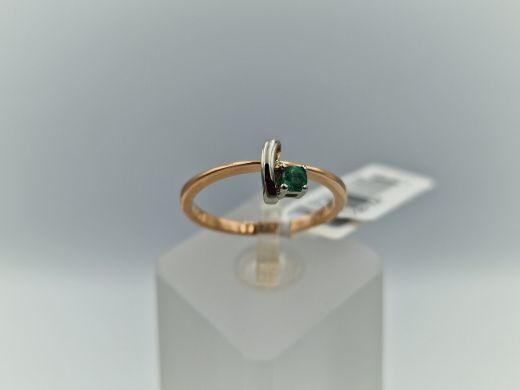 Zelta gredzens ar smaragdu, 2.19 g, izm. 18.5