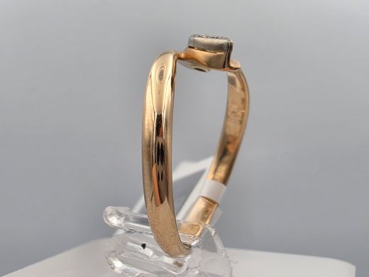 Gold ring with diamond and emerald, 2.26 g, size 16.5