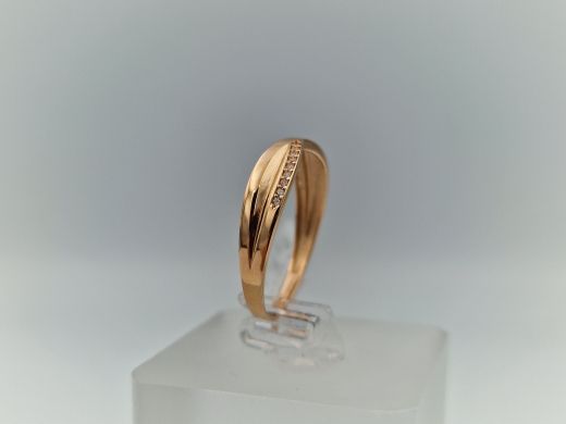 Zelta gredzens ar cirkoniju, 1.49 g, izm. 19