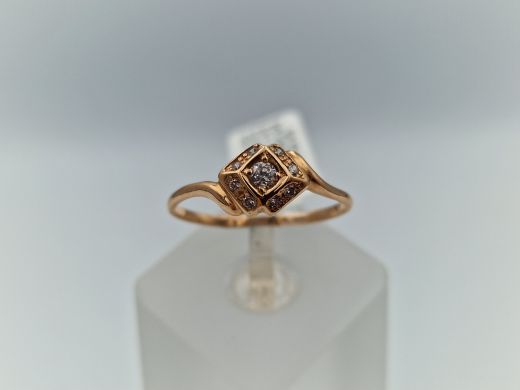 Zelta gredzens ar cirkoniju, 1.79 g, izm. 18.5