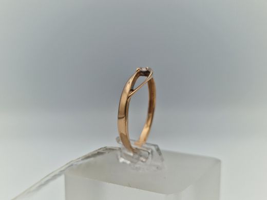 Zelta gredzens ar cirkoniju, 1.58 g, izm. 18