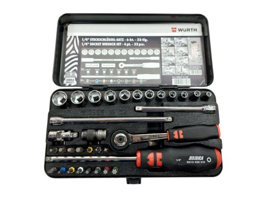 Wurth 1/4 Socket Wrench Set 6 pt. 33Psc. 