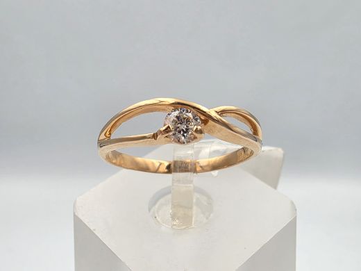 Zelta gredzens ar cirkoniju, 2.22 g, izm. 18.5