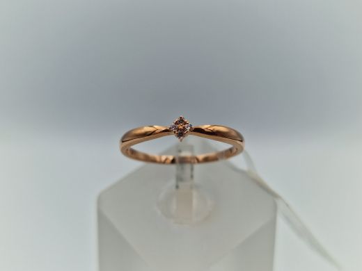 Zelta gredzens ar cirkoniju, 1.16 g, izm. 17