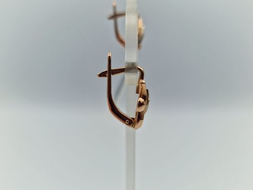 Золотые серьги с бриллиантом, 2.99 г