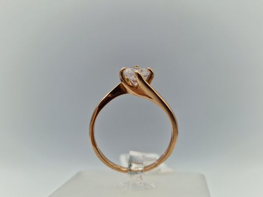 Zelta gredzens ar cirkoniju, 2.08 g, izm. 17