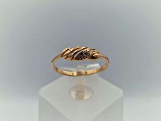 Zelta gredzens ar cirkoniju, 1.31 g, izm. 18