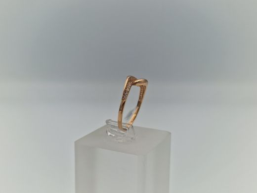 Zelta gredzens ar cirkoniju, 1.7 g, izm. 19