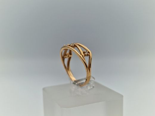 Zelta gredzens ar cirkoniju, 2.24 g, izm. 18