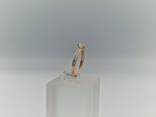 Zelta gredzens ar cirkoniju, 1.43 g, izm. 18