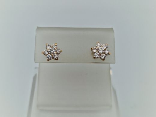 Aukso auskarai su cirkonisu, 1.62 g