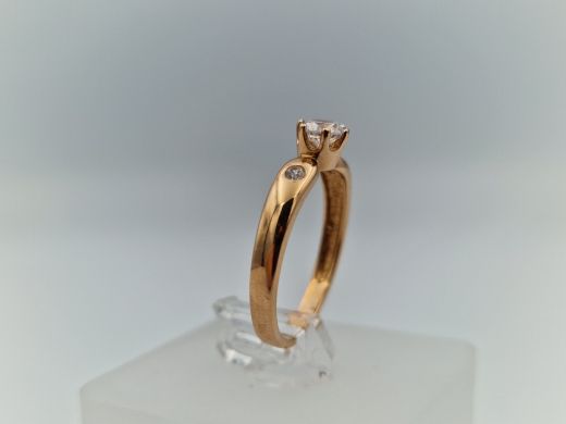 Zelta gredzens ar cirkoniju, 2.01 g, izm. 16.5