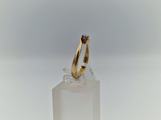 Zelta gredzens ar briljantu, 2.09 g, izm. 16.5