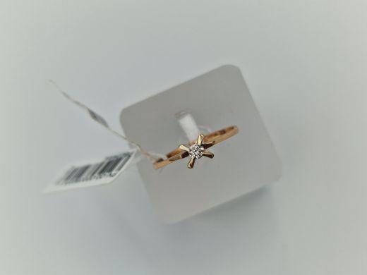 Zelta gredzens ar briljantu, 1.67 g, izm. 17.5