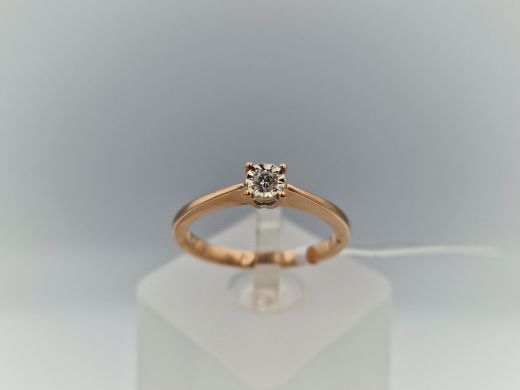 Zelta gredzens ar briljantiem, 2.16 g, izm. 16