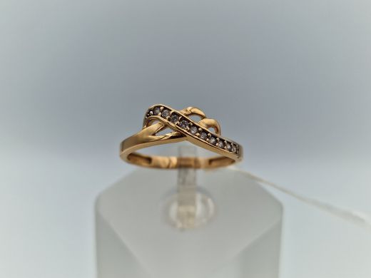 Zelta gredzens ar cirkoniju, 1.53 g, izm. 16.5