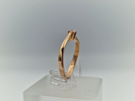 Zelta gredzens ar cirkoniju, 1.61 g, izm. 16.7