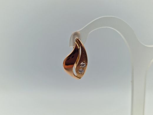 Золотые серьги с цирконом, 3.19 г