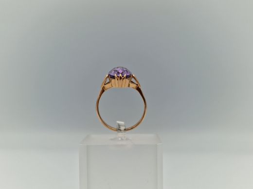 Zelta gredzens ar koraļļi, 4.8 g, izm. 18.5