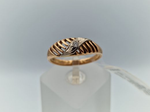 Zelta gredzens ar cirkoniju, 3.99 g, izm. 19.5