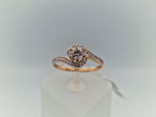 Zelta gredzens ar cirkoniju, 2.21 g, izm. 18.5