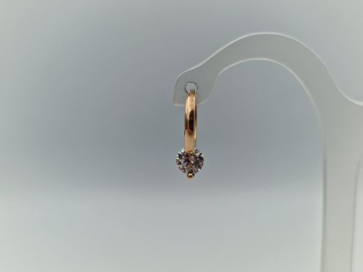 Золотые серьги с цирконом, 1.39 г