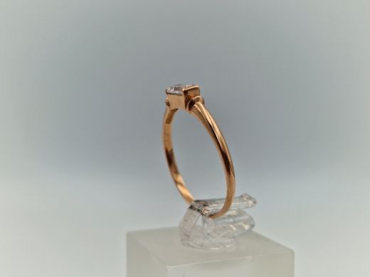 Zelta gredzens ar cirkoniju, 1.13 g, izm. 17