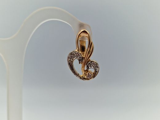 Золотые серьги с бриллиантом, 4.99 г