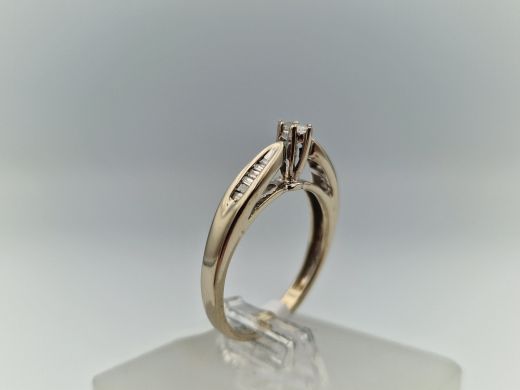 Zelta gredzens ar briljantiem, 2.11 g, izm. 15.8