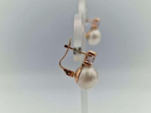 Золотые серьги с цирконом, 3.24 г