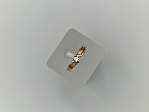 Zelta gredzens ar cirkoniju, 1.87 g, izm. 16