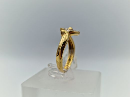 Zelta gredzens ar cirkoniju, 2.94 g, izm. 17