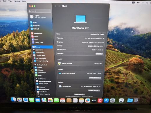 Apple Macbook Pro 2018 500 gb