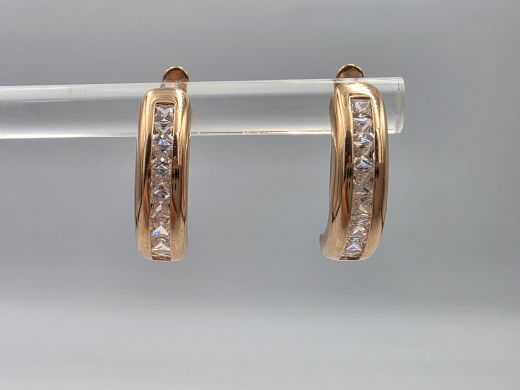 Zelta auskari ar cirkoniju, 2.85 g