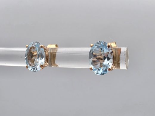 Золотые серьги с топазом, 1.02 г