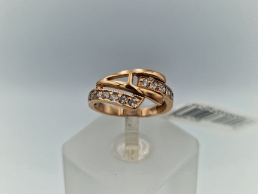 Zelta gredzens ar cirkoniju, 2.01 g, izm. 15.2