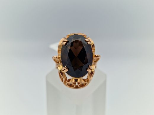 Золотое кольцо с кораллом, 8.69 г, разм. 18