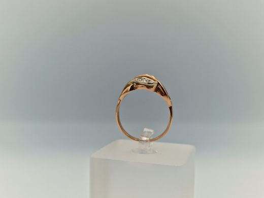 Zelta gredzens ar cirkoniju, 2.74 g, izm. 18