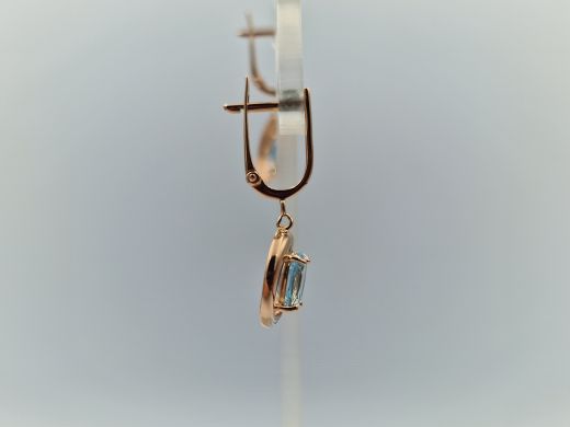 Aukso auskarai su topazasu, 2.92 g