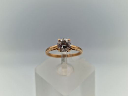 Zelta gredzens ar cirkoniju, 1.85 g, izm. 16.2