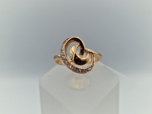 Zelta gredzens ar cirkoniju, 1.81 g, izm. 16