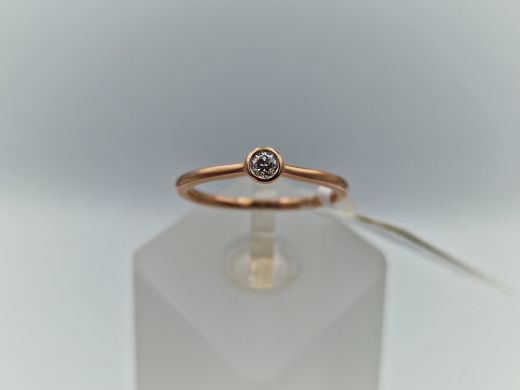Zelta gredzens ar briljantu, 1.54 g, izm. 16.5